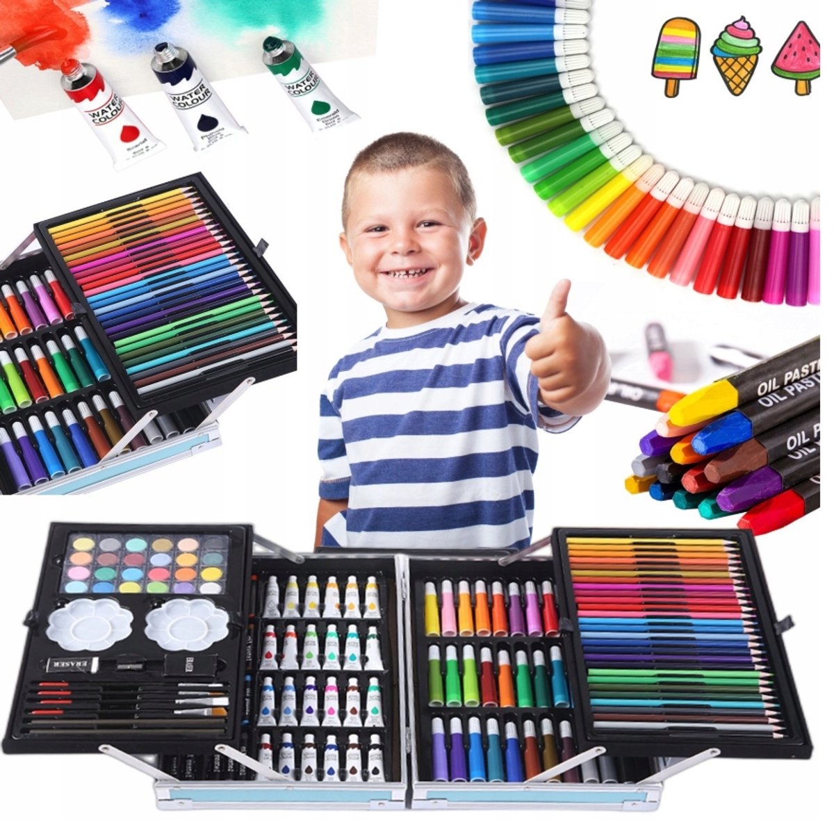 Creatieve Teken- en Schilderkit voor Kinderen in Koffer - 145 Delen
