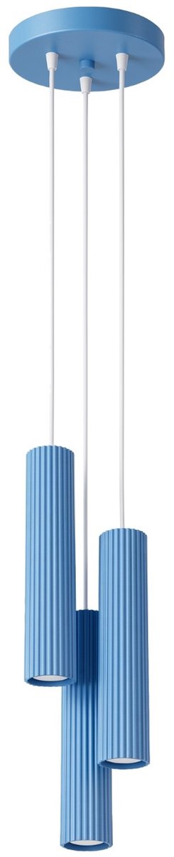 Sollux Lighting Hanglamp Karbon - GU10 - lichtblauw - aluminium - 19.5x19.5x108cm