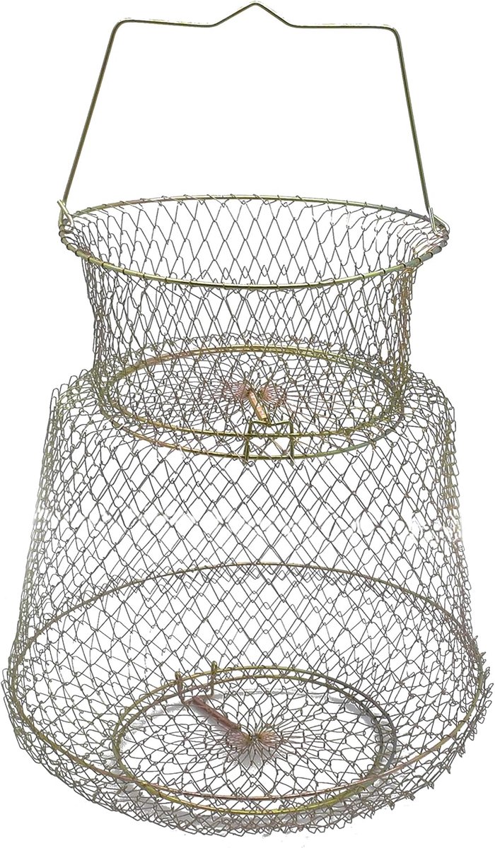 Metal fishing basket. Wire metal fishing basket, foldable fish cage. Crab fish basket - ShopVlot