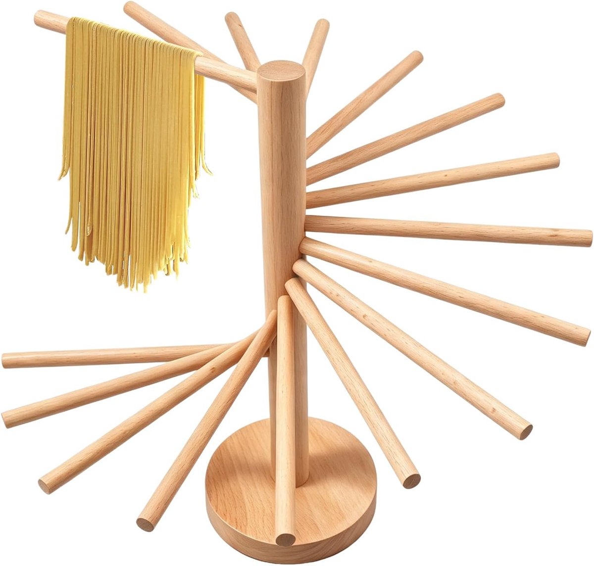 Pastadroger hout, pastastandaard met 16 armen - ShopVlot