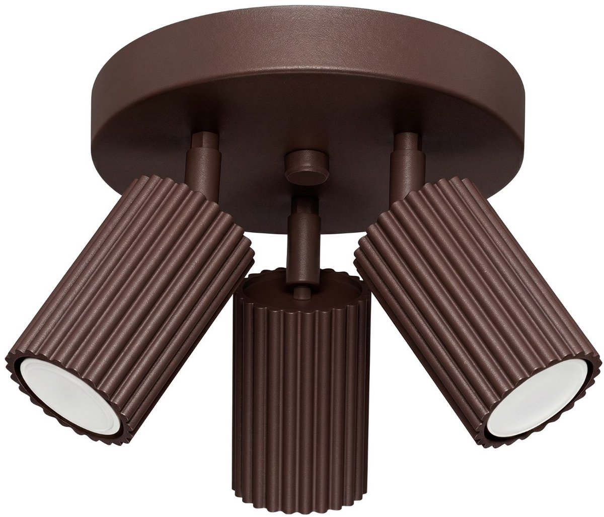 Sollux Lighting Plafondlamp KARBON - GU10 - bruin - aluminium - 19.5x19.5x18cm
