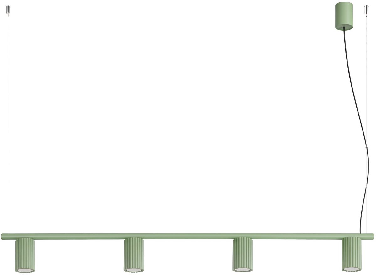 Sollux Lighting Kroonluchter Karbon - GU10 - salie - aluminium - 122x6.5x212cm