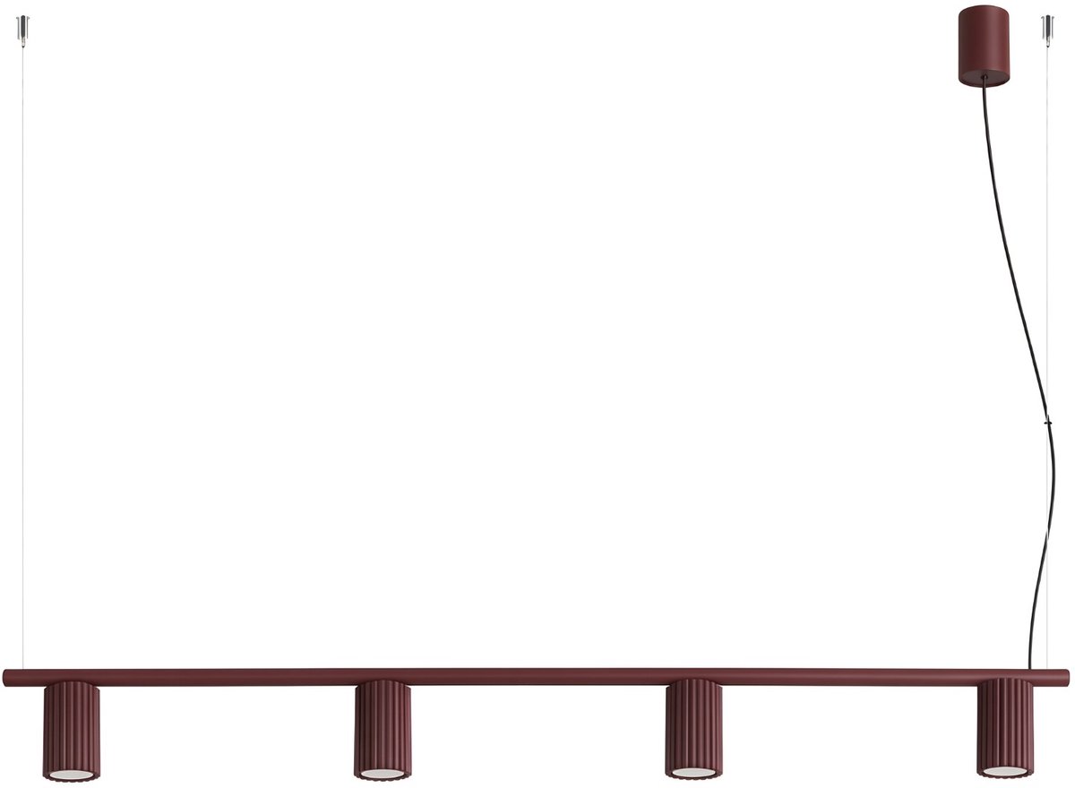 Sollux Lighting Kroonluchter Karbon - GU10 - bourgondië - aluminium - 122x6.5x212cm