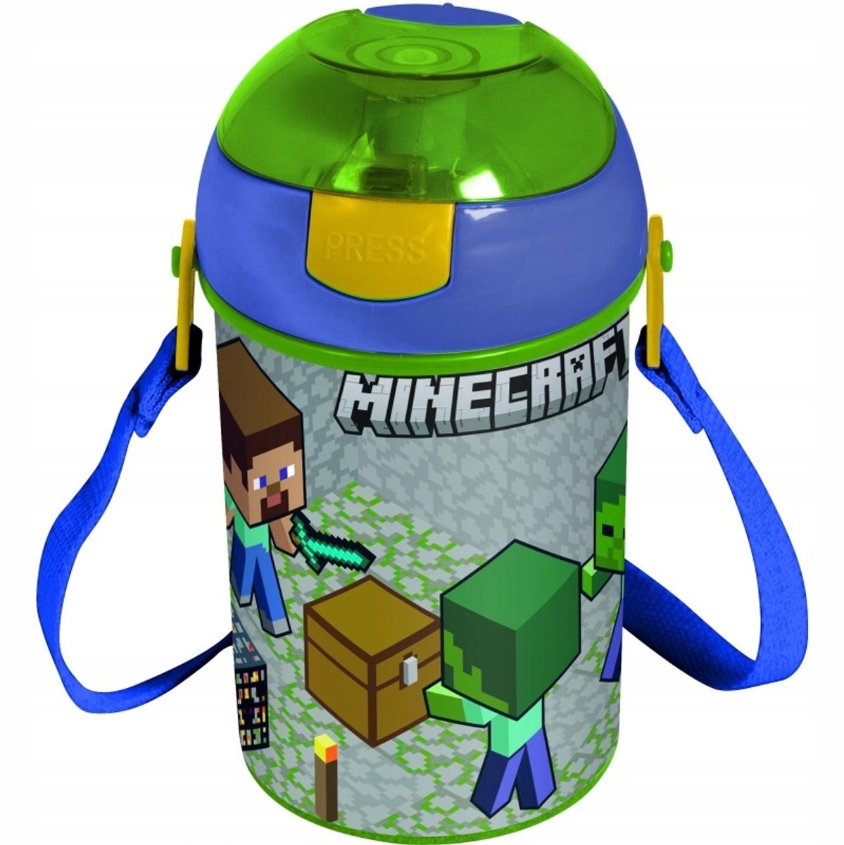 Minecraft Bidon met Riem - 450ml BPA-vrij