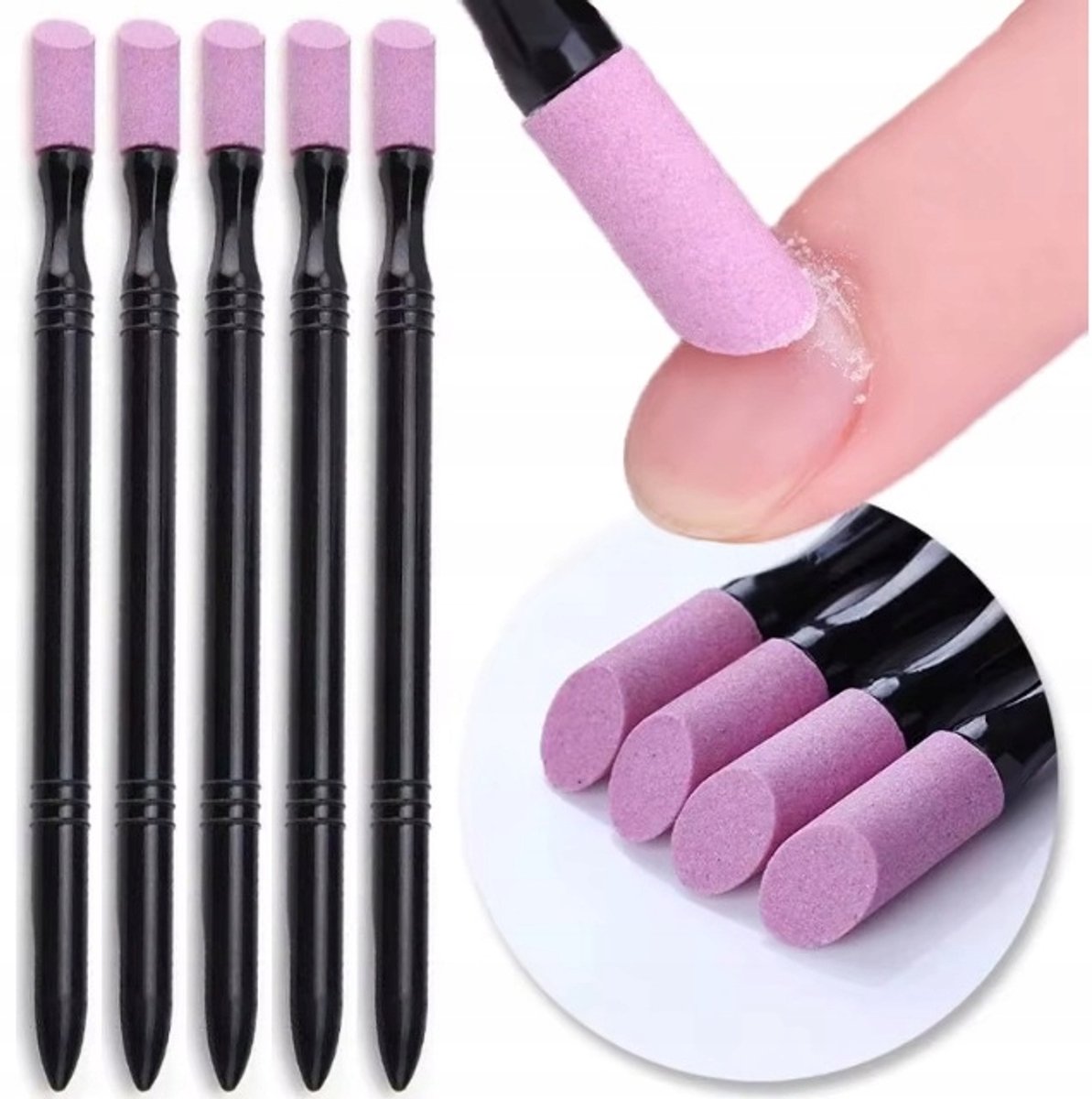 Stenen Bokkepoot Pusher Set voor Nagelriemen - 5 Stuks