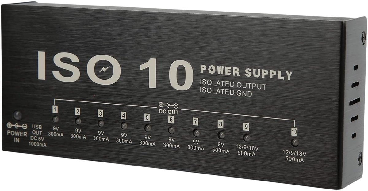 DC 12V Guitar Pedal Power Supply Metal Pedal Board Power Supply 10 Insulated Output Multi Effect Power With 2 - ShopVlot