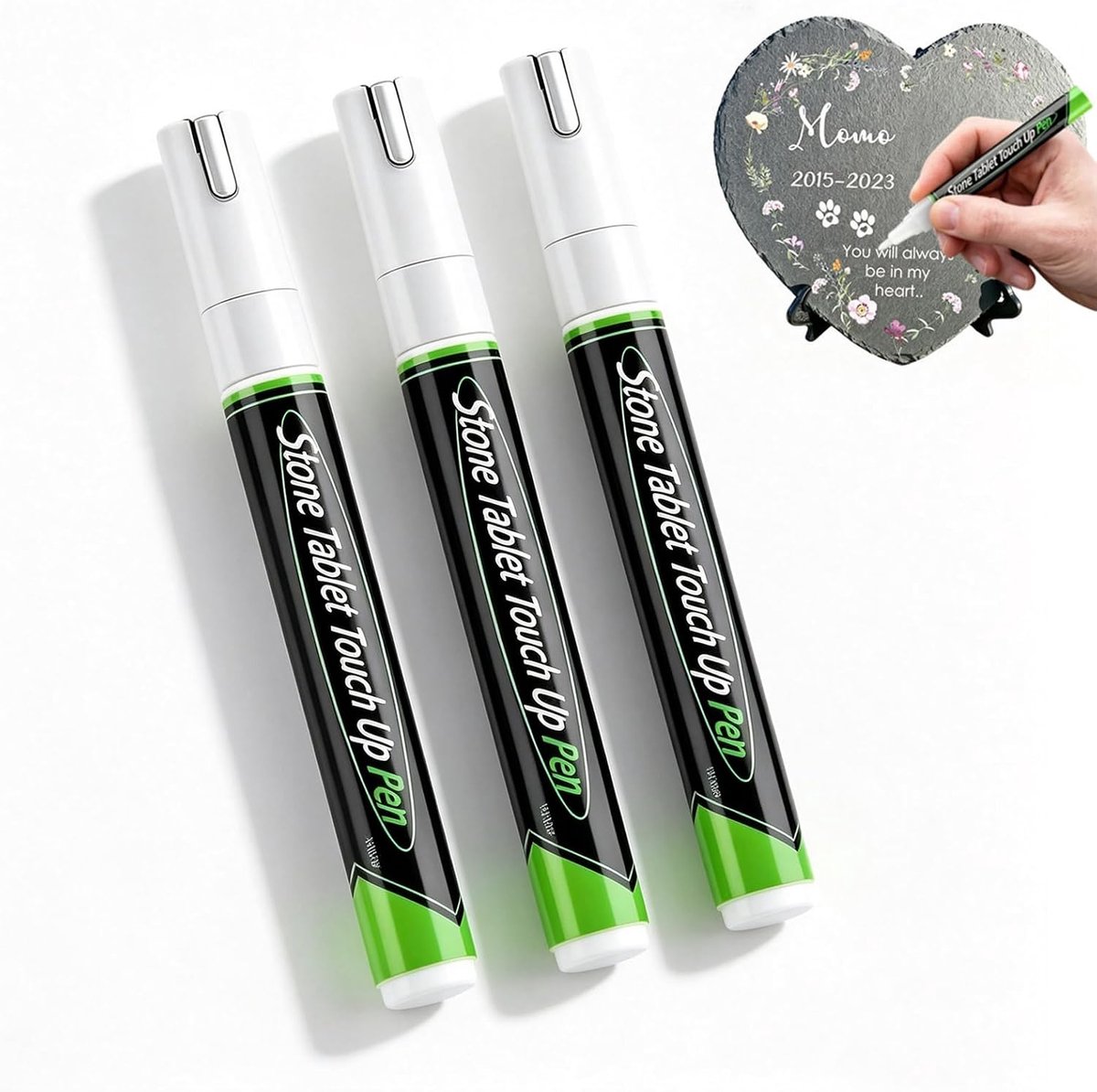 3 Pieces Gravestone Pens White Coloured Highlighters Tombstone Colour Weatherproof Permanent Marker Waterproof Strong - ShopVlot