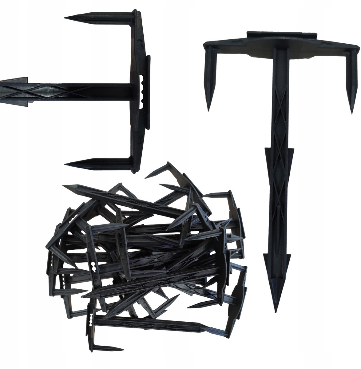 Merkloze Drietand Haken voor Agradoek - 50 stuks, 17 cm