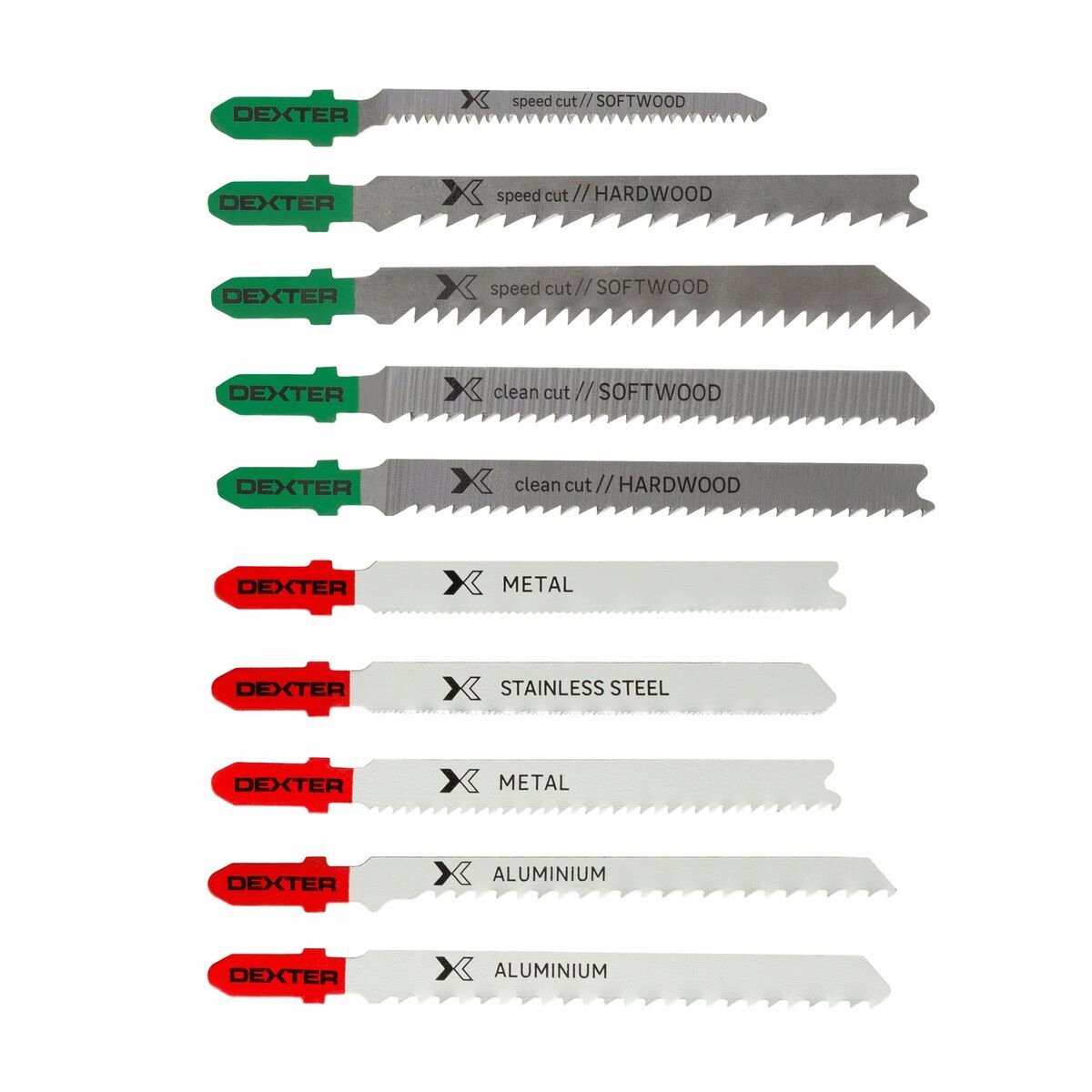 DEXTER Decoupeerzaagbladen Set - 10 stuks voor Hout & Metaal