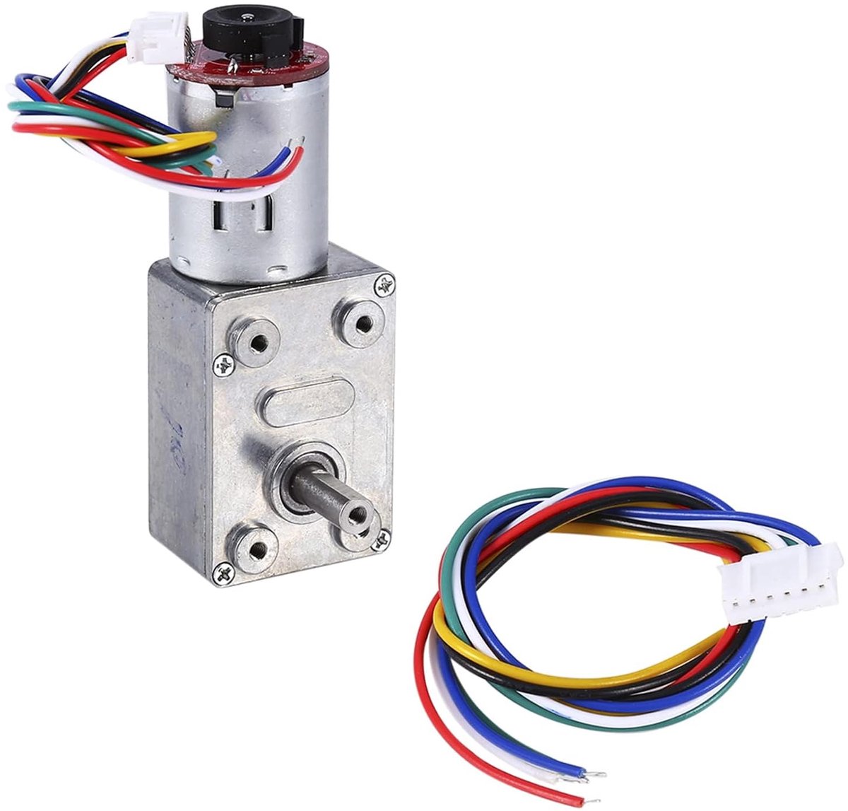 DC Gear Motor 12V High Torque Reduction Gear Box with Encoder Srong Self-locking 6mm Output Shaft 10RPM - ShopVlot