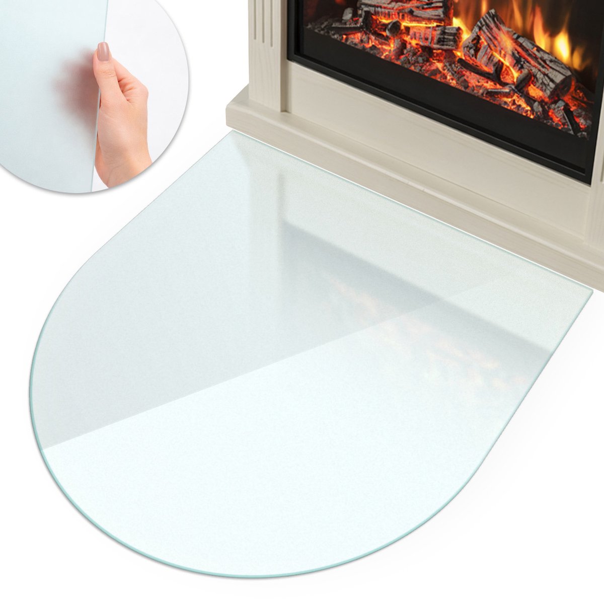 Coloray - Vloerplaat openhaard - 100x100cm - Halftransparant Kwartaal - Plaat voor onder houtkachel - Beschermplaat voor kachel