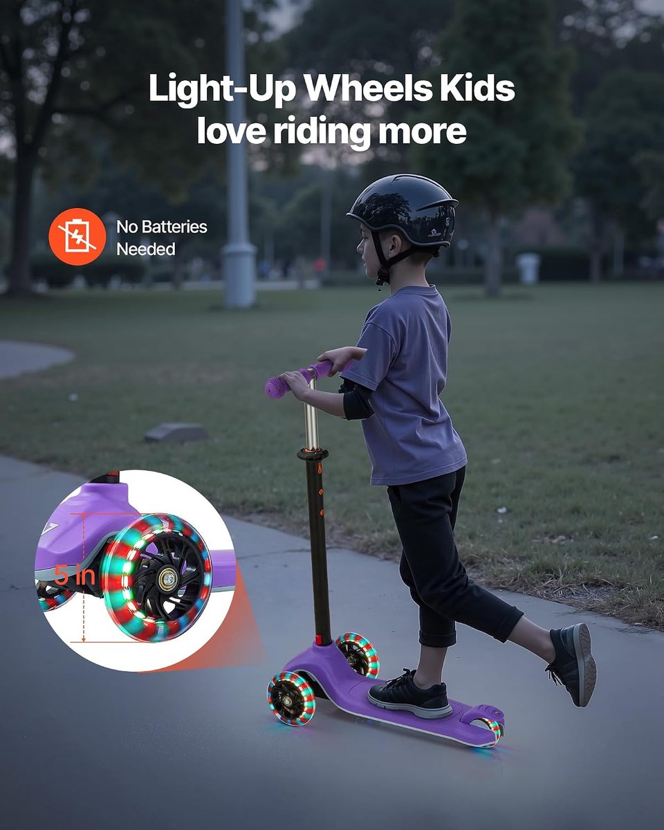 VEVOR Step voor kinderen vanaf 3 jaar, 3 wielen met lichtgevende wielen, in hoogte verstelbaar stuur, brede antislip - ShopVlot