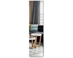 Glazen zelfklevende spiegel spiegel om te lijmen - 4 stuks 30 x 30 Spiegeltegels zelfklevende doe-het-zelf wandspiegelset in keuken - woon- en badkamer De Muzilife Store openen