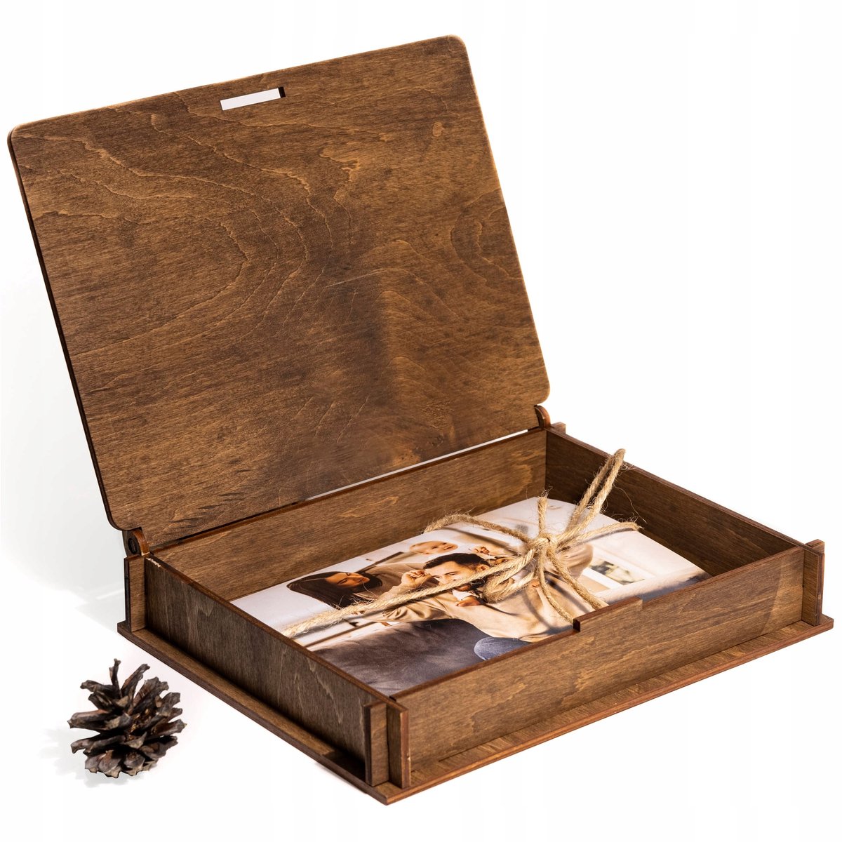 Houten Fotoalbum met Doos voor 150 Foto's 10x15 cm - Gegraveerd