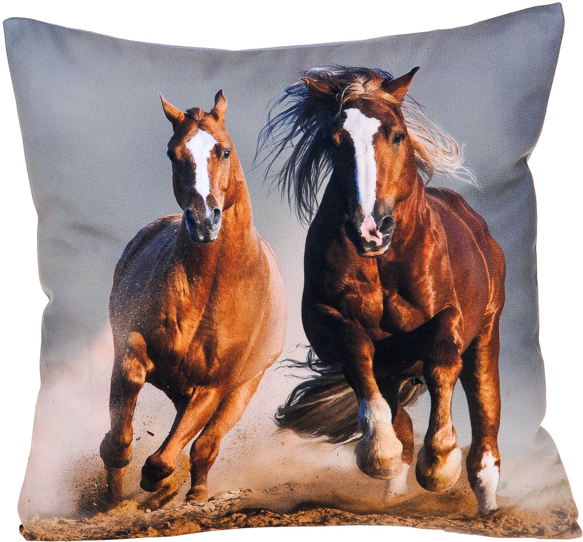 Decoratieve Kussen met Galopperende Paarden - 50x50 cm