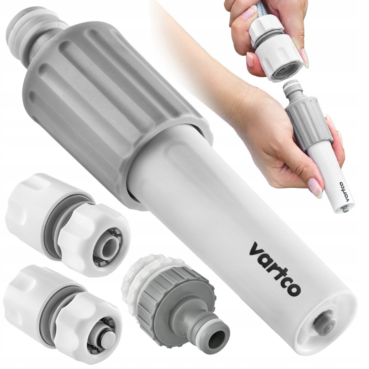 Set: Sproeier, 2 Koppelingen & Kraanaansluiting voor Tuinslang 3/4"