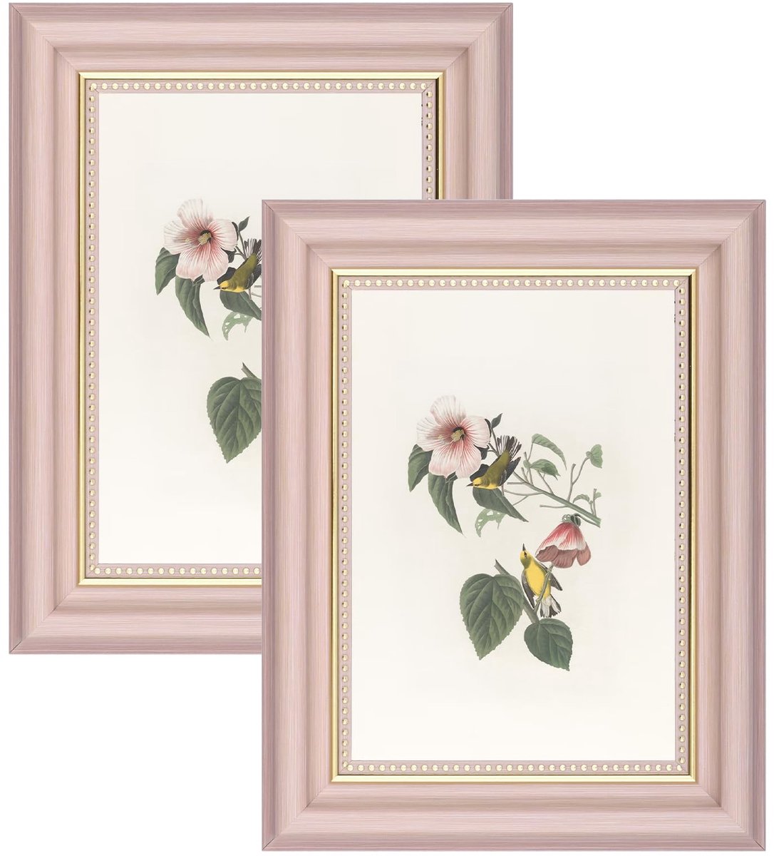 Famanu Set van 2 vintage fotolijstjes 13x18 cm, fotolijsten voor muur en tafel, staande foto lijsten horizontaal en verticaal, roze. Een veelzijdige en handige keuze voor dagelijks gebruik in en om het huis.