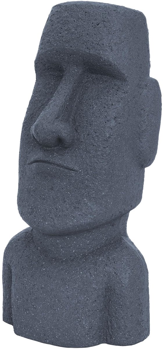 ECD Germany Moai beeld Rapa Nui hoofd 53.5 cm antraciet polyresin tuinbeeld Paaseiland sculptuur weerbestendig - ShopVlot