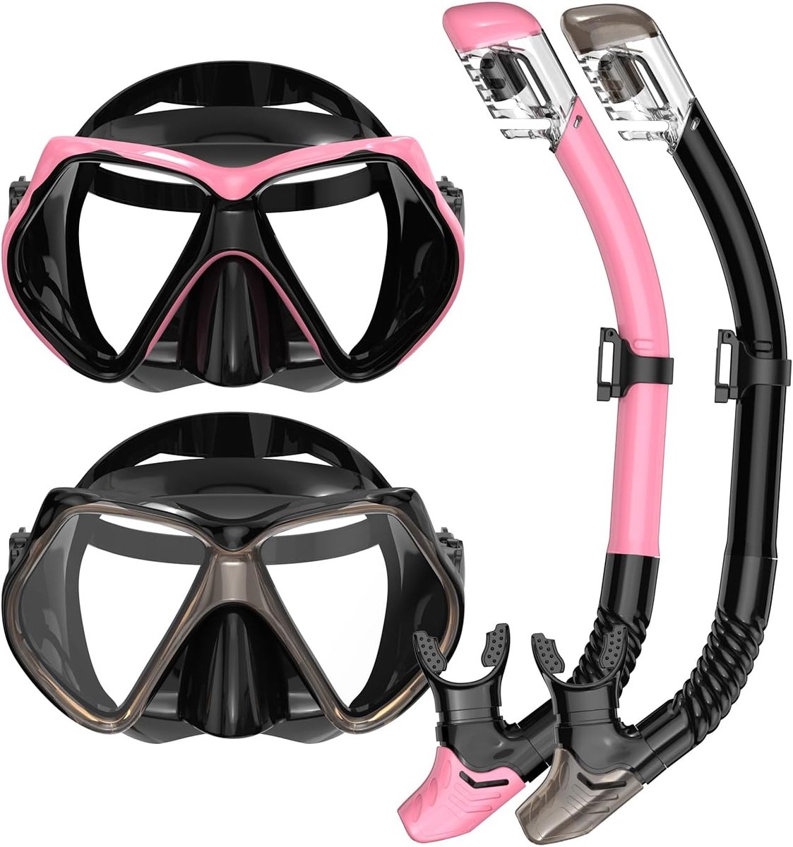 Snorkelset volwassenen - droog snorkelen - duikmasker met panoramisch zicht - veilig en duurzaam - ShopVlot