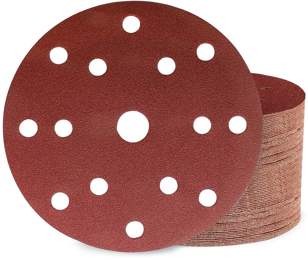 Schuurpapier 150 mm - 50 stuks - 120 korrel - 15 gaten - ideaal voor hout en metaal - ShopVlot