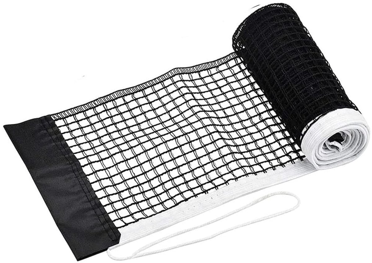 Tafeltennisnet, draagbaar en verstelbaar, 180 cm lang, zwart