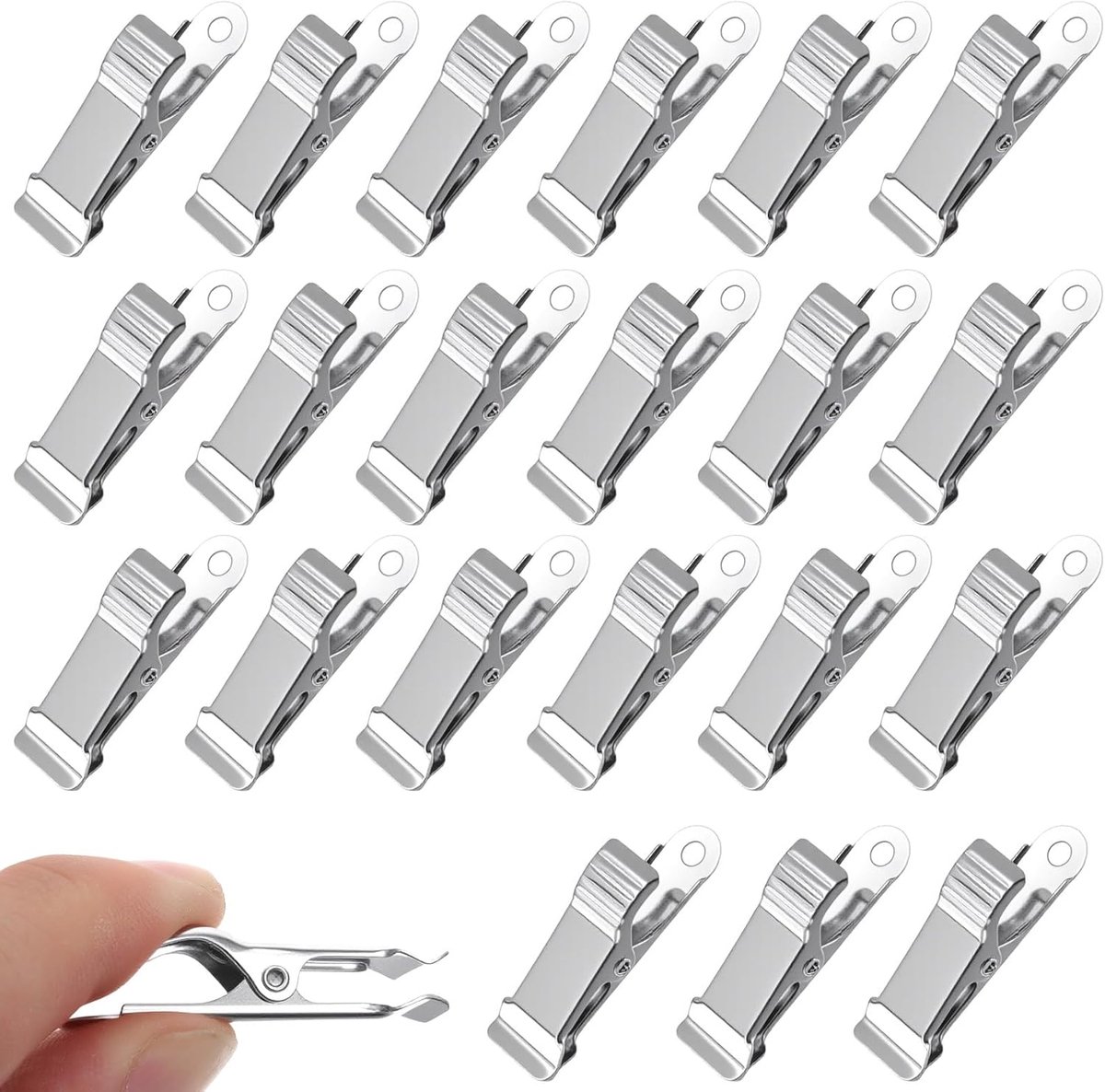 Metalen klemmen 1,3 cm - 22 stuks - klassiek zilver - ideaal voor dagelijks gebruik - ShopVlot