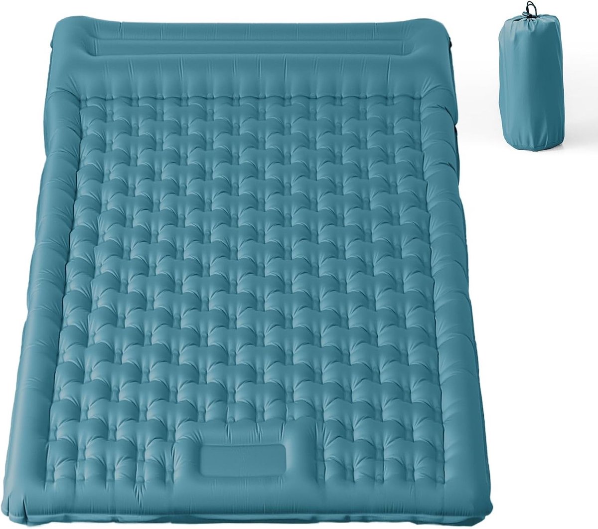 Opblaasbare Campingslaapmat met Kussen - Blauwgroen - XXL - Waterdicht en Scheurbestendig 50D Nylon - Voor Buitenactiviteiten