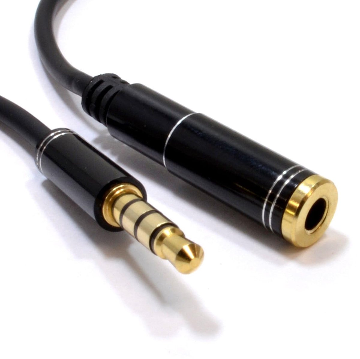 kenable PRO 4-pole TRRS metal 0.3 cm jack headphone/headset extension cable 0.5 m [0.5 m/0.5 m] - ShopVlot