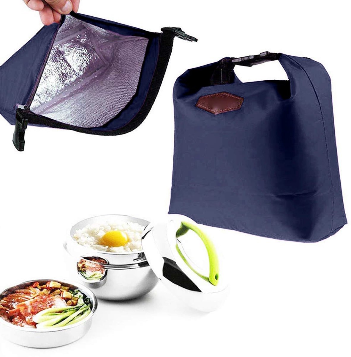 Koeltas Klein met Rits voor Lunchtrommel - Waterdichte Picknicktas