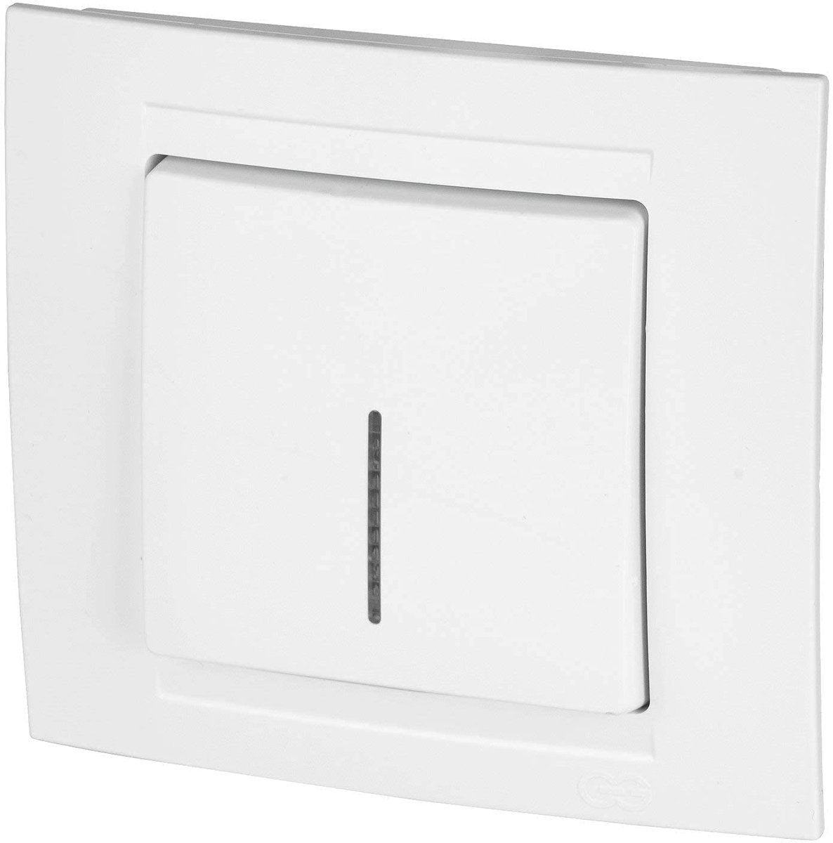 UP aan/uit-schakelaar met LED - All-in-One - frame + inbouw + afdekking (serie M1 zuiver wit) - ShopVlot