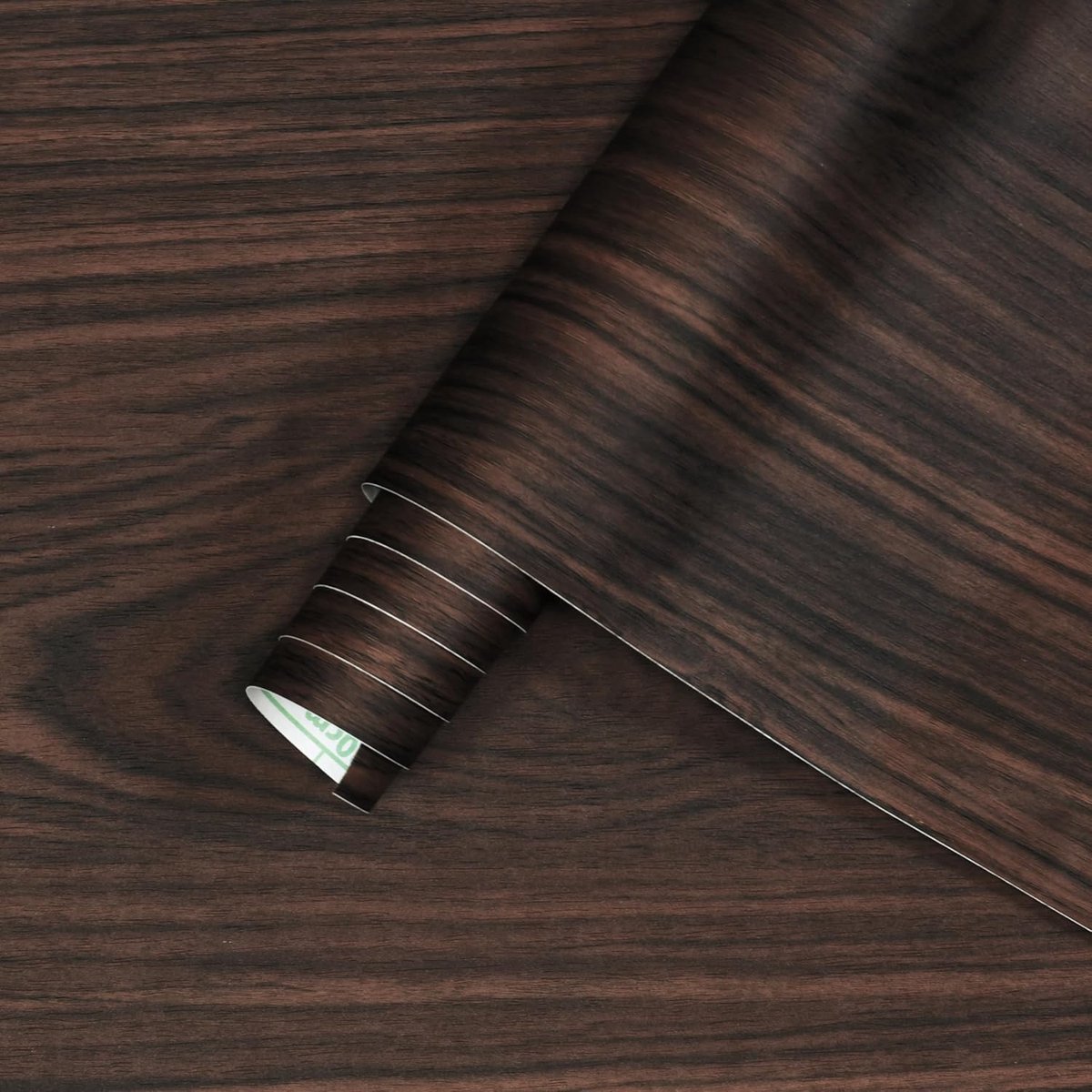 JSEVEM 40 cm × 3 m walnut wallpaper self-adhesive film self-adhesive wallpaper wood fibre wallpaper dark brown black - ShopVlot