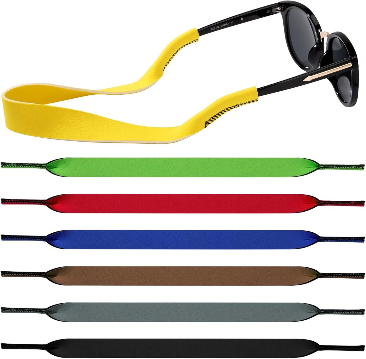 Neoprene Elastic Cords, Set of 7 Non-Slip Goggles Straps, Stretchy, Mounting Straps for Sunglasses and Swimming Sports - ShopVlot
