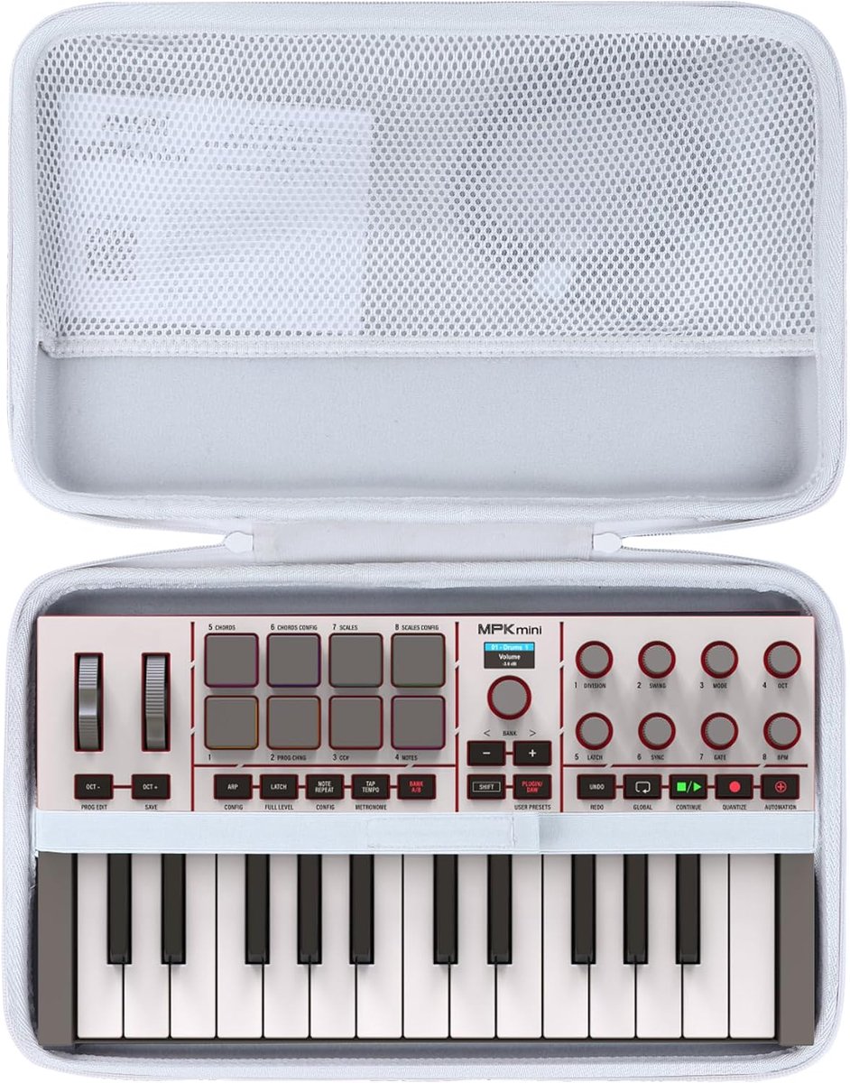 Lebakort Hard Case Compatible with Akai Professional MPK Mini IV USB-C MIDI Keyboard Controller, Grey, Case - ShopVlot