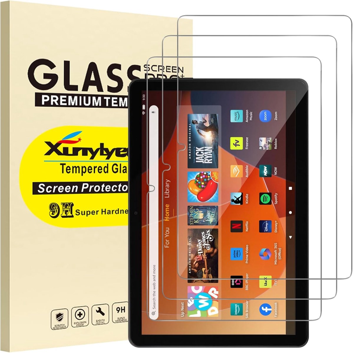 Pack of 3 Tempered Glass for 10 Kids/10 Kids Pro Tablet 10.1 Inch 2023 Protective Film Screen Protector - ShopVlot
