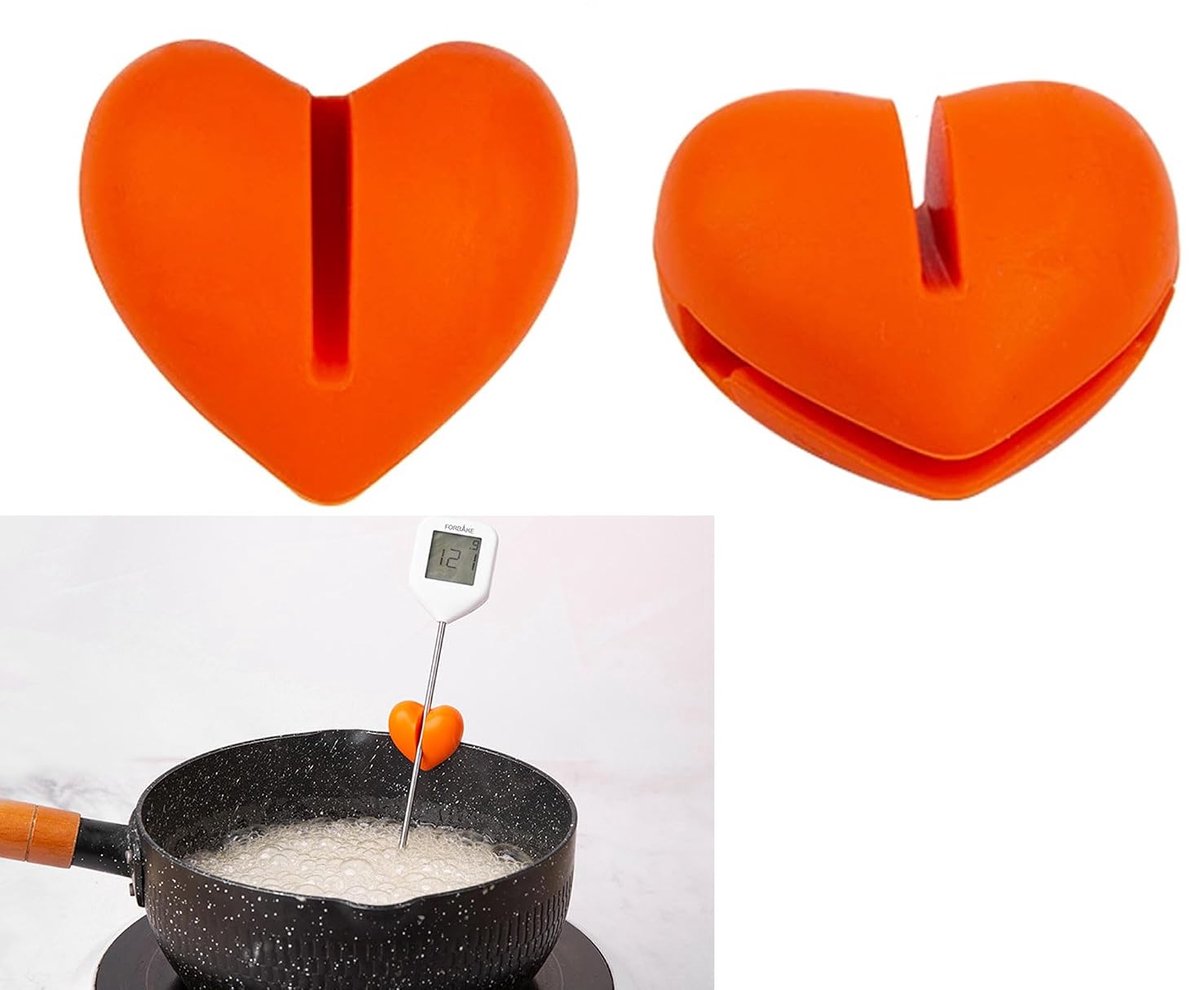 Thermometer Holder Silicone Thermometer Clip Temperature Sensor Holder for Pots Temperature Clip for Cookware Heat - ShopVlot