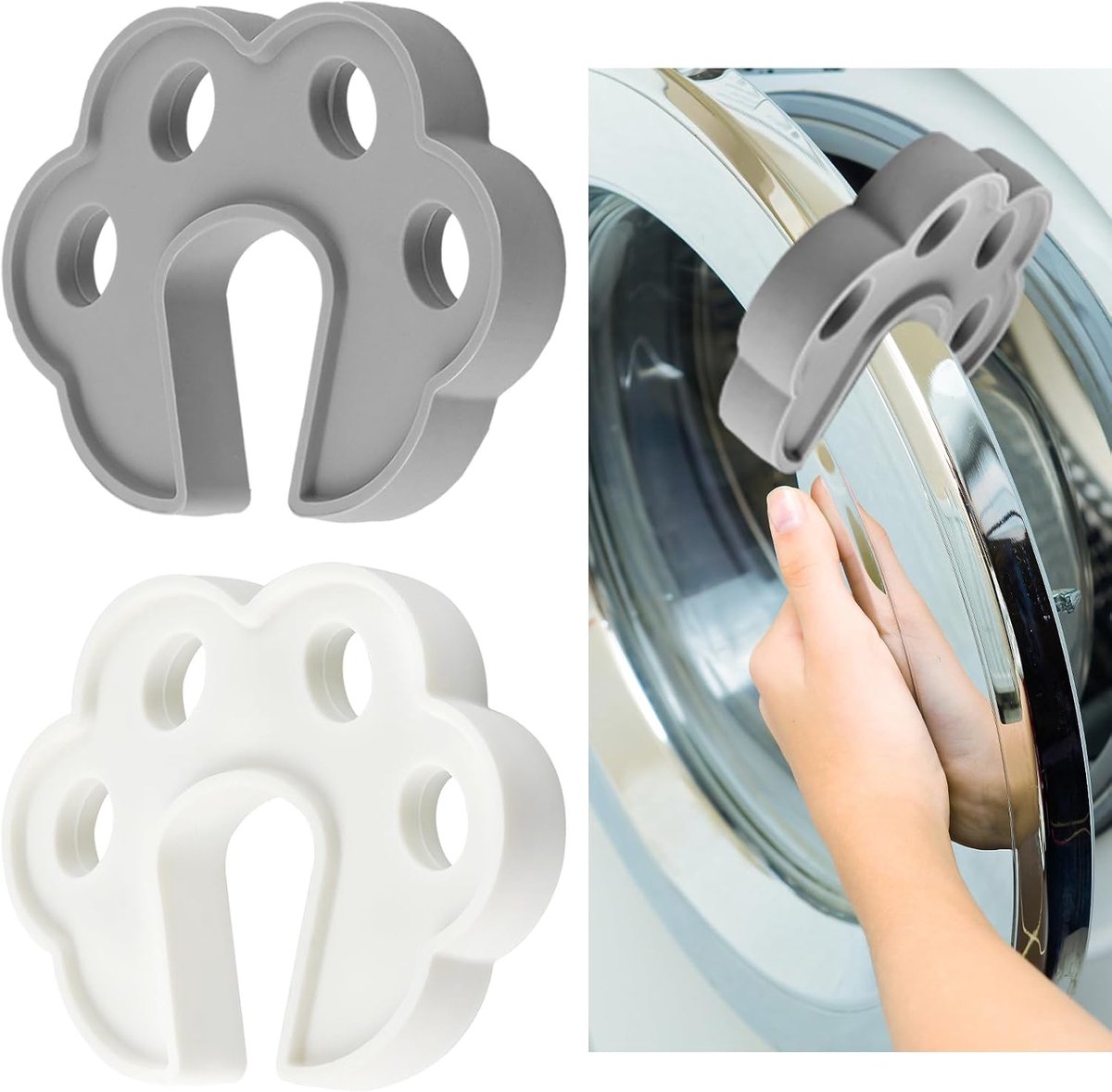 2 stuks wasmachine-deurhouders, siliconen wasmachine-deurhouder, wasmachine-deur open houden, berenpootvorm - ShopVlot