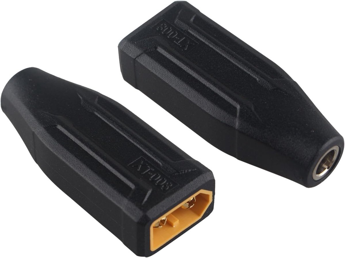 2PCS DC5525 Female to XT60 Male Connector Adapter XT60 to DC Connector Compatible with Fatshark Skyzone FPV Monitor - ShopVlot
