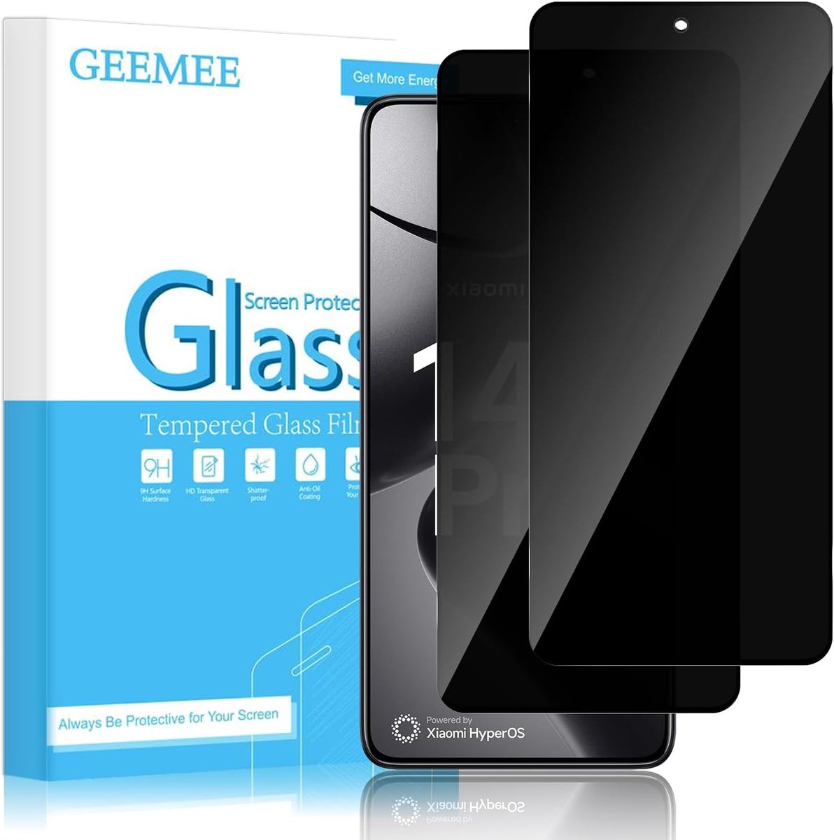 Beschermfolie voor Xiaomi Mi 14T/14T Pro, pantserglas, inkijkbescherming, 9H hardheid, zonder luchtbellen - ShopVlot
