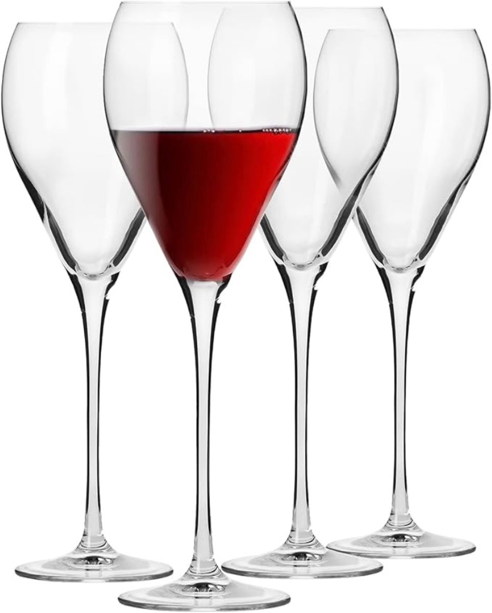 Verte Wijnglazen Set - Rode Wijnglazen - Wijnglazen - Bruiloftscadeau - Vaatwasmachinebestendig - Kristalglas - Loodvrij glas - Duurzaam - Krasbestendig - Cadeautip - Set van 4 - 480 ml