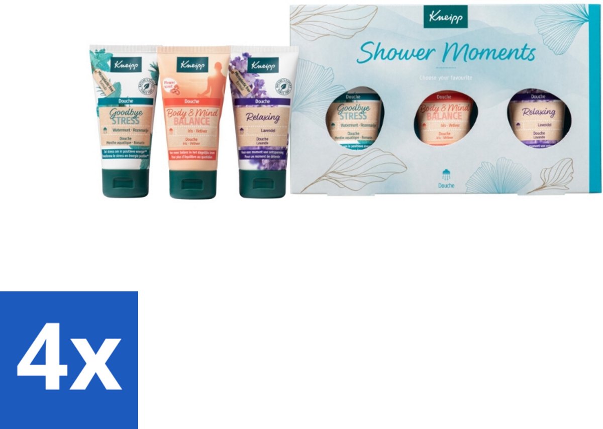 4 x Kneipp - Shower Moments Geschenkset - Douchegel - Cadeauset - Kneipp - Natuurlijke Geuren - Etherische Oliën