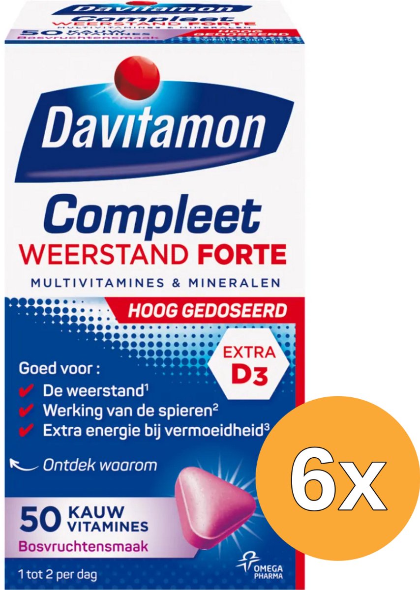 6x Davitamon Compleet weerstand forte (50 tabletten)