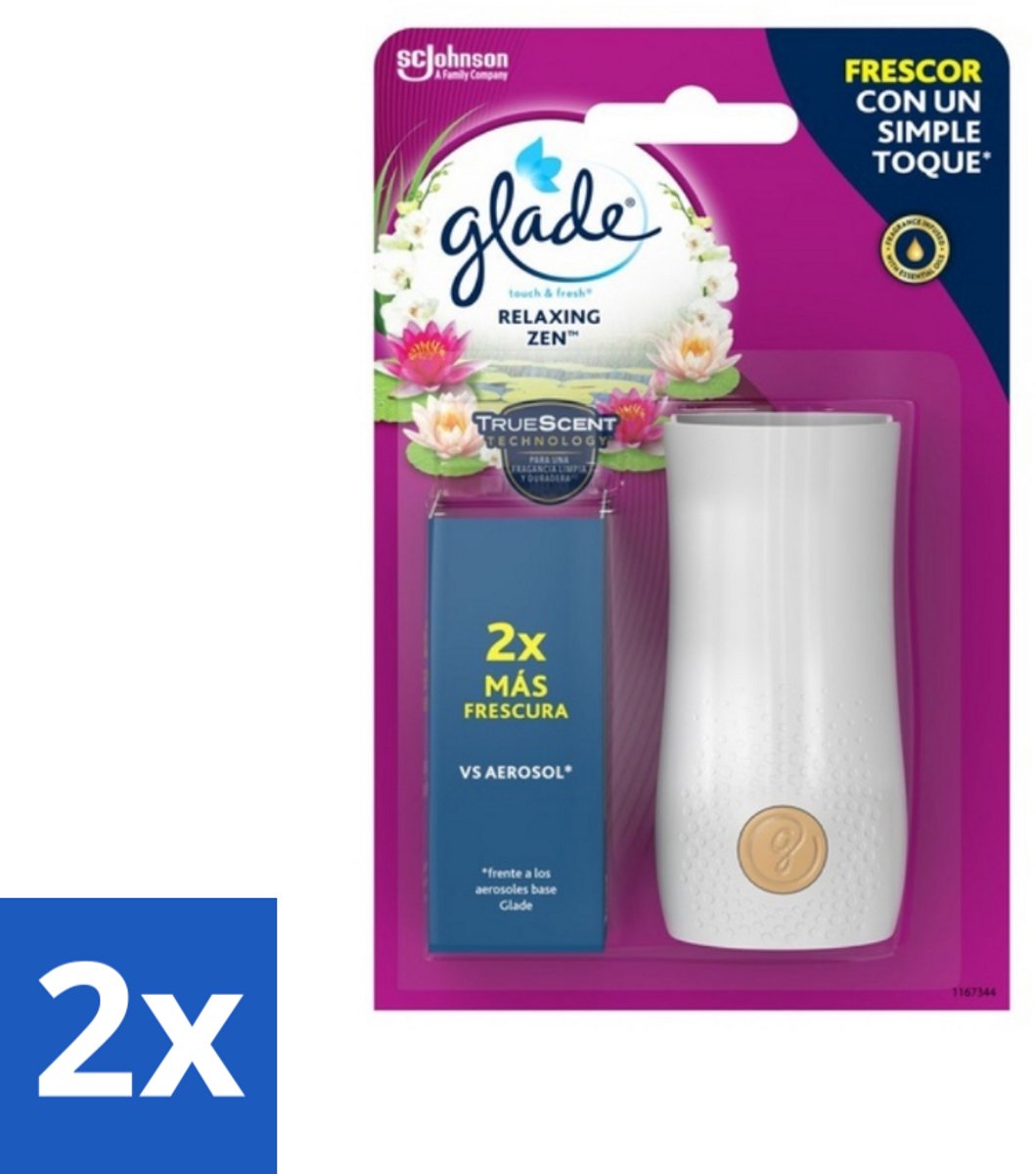 2 x Glade - Touch & Fresh - Relaxing Zen - 10 ml - Luchtverfrisser - Geur - Relax - Zen - Appel