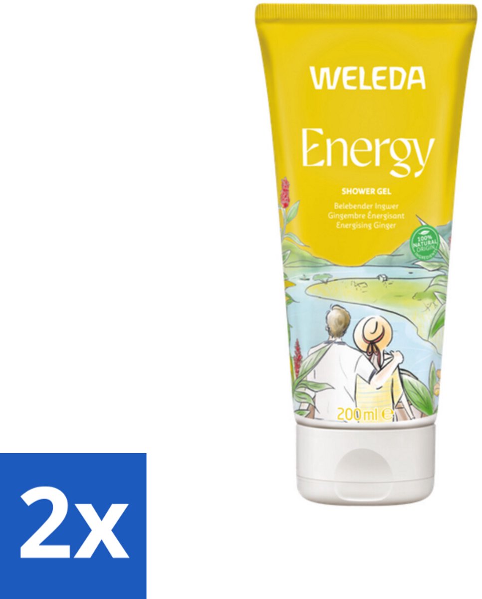 2 x WELEDA - Douchegel Aroma Shower Energy - 200 ml - Douchegel - Energiedos - Natuurlijke Douchegel - Vegan Douchegel - Gember