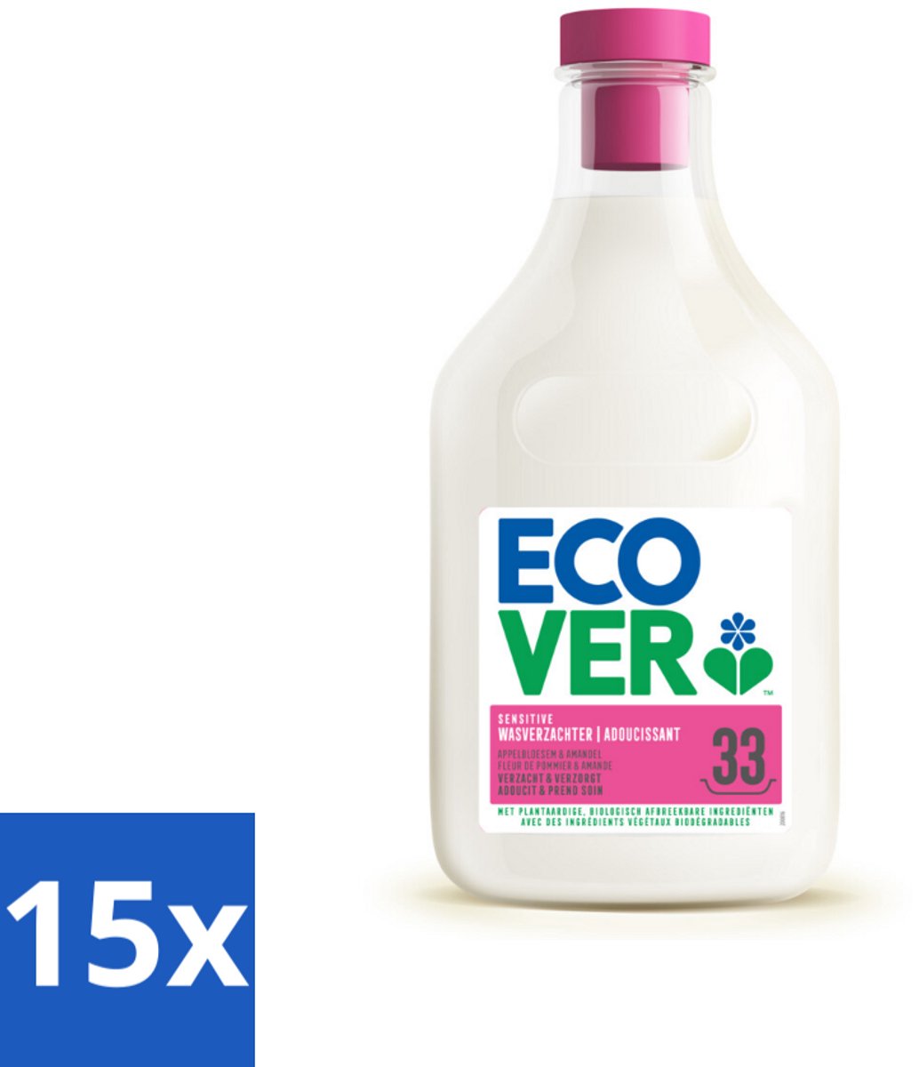 Ecover - Wasverzachter - Appelbloesem & Amandel - 1 liter - Bulkverpakking - 15 stuks