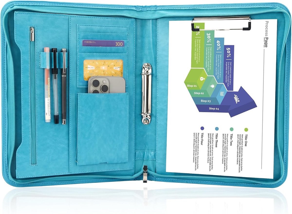 Conference Folder A4 - 2 Ring - Kunstleer - Waterproof en praktisch voor documenten - ShopVlot