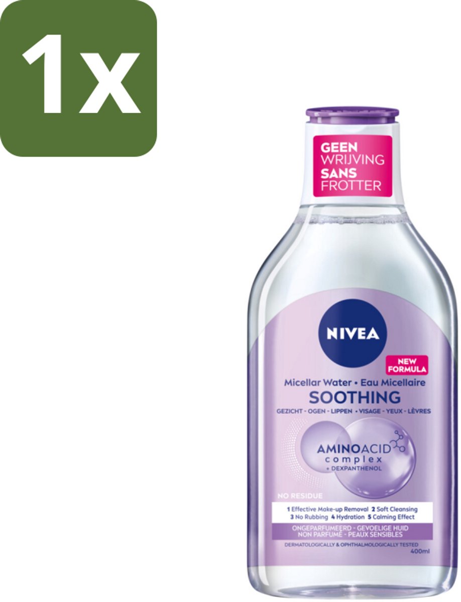 1 x NIVEA - Micellair Water - Essentials Verzachtend - Gevoelige huid - Met Aminozuren & Dexpanthenol - Make-up Verwijderaar - 400 ml - Micellair Water - Gezichtsreiniging - Make-up Verwijderaar - Gevoelige Huid - Aminozuren