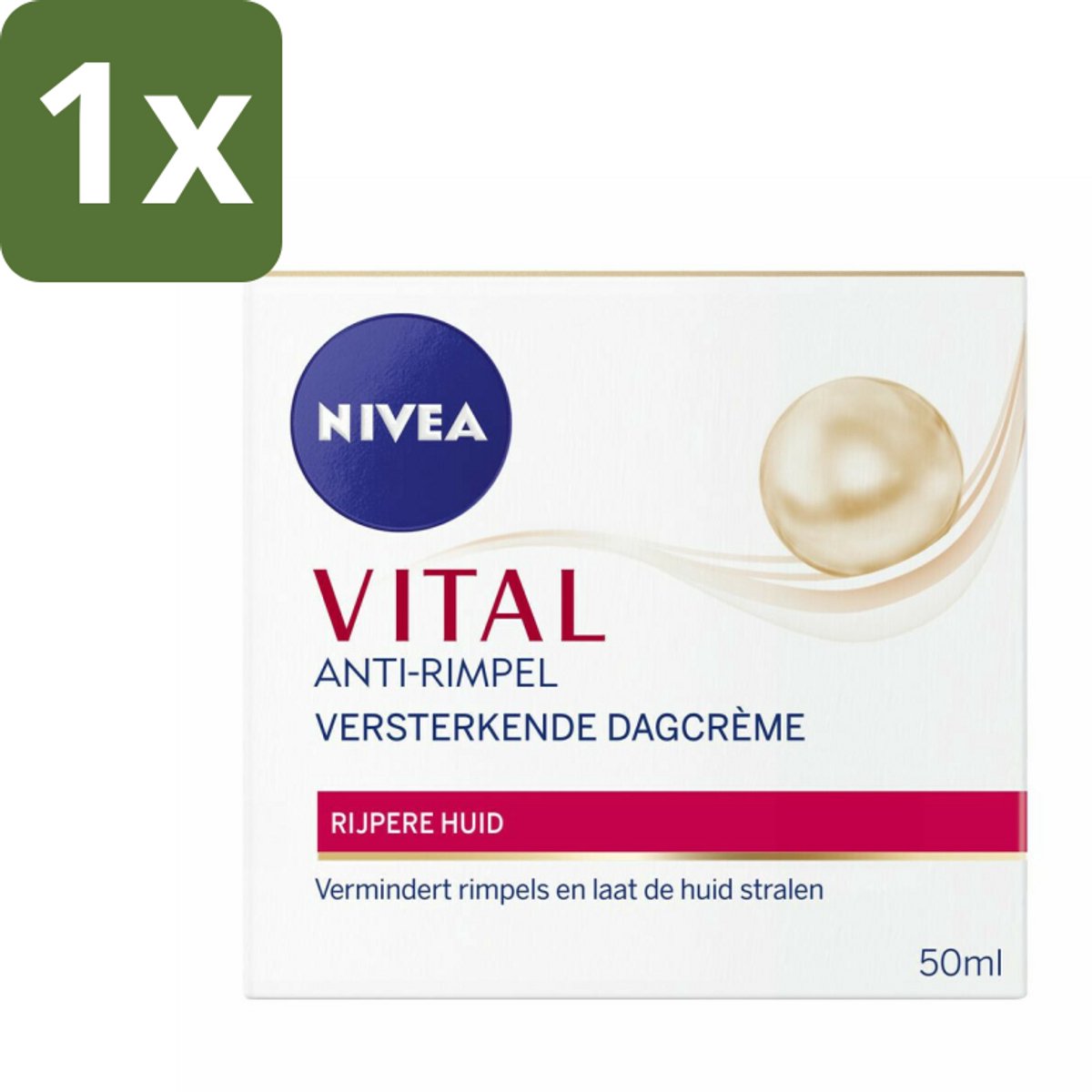1 x NIVEA - VITAL Dagcrème - Anti-Rimpel Gezichtscrème - Versterkend - 50 ml - Anti-rijp - Anti-rimpel - Dagcrème - Gezichtsverzorging - Huidversterking