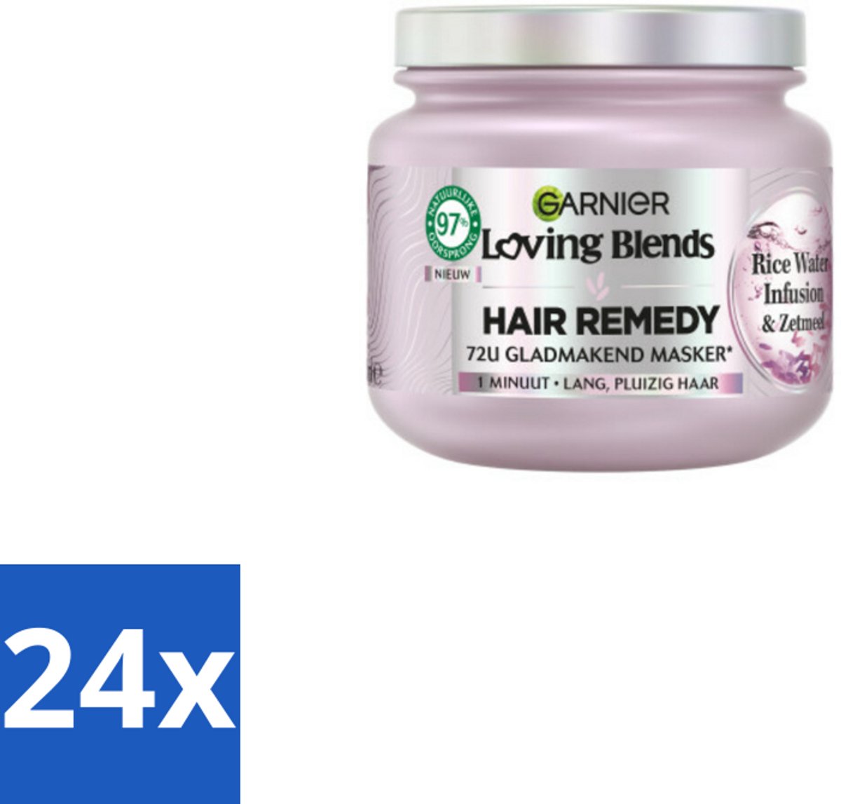 24 x Garnier - Loving Blends - Haarmasker - Rice Water Infusion - Glans & Zachtheid - Lang Haar - 340 ml - Haar Masker - Glans Masker - Zachtheid Masker - Rice Water - Lang Haar