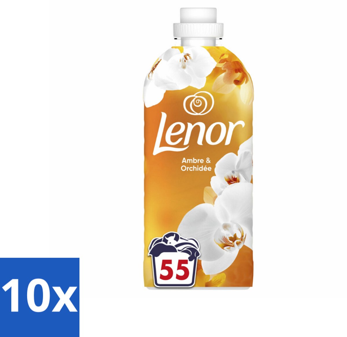 Lenor - Wasverzachter - Amber & Orchidee - Fris & Zacht - 55 Wasbeurten - Bulkverpakking - 10 stuks