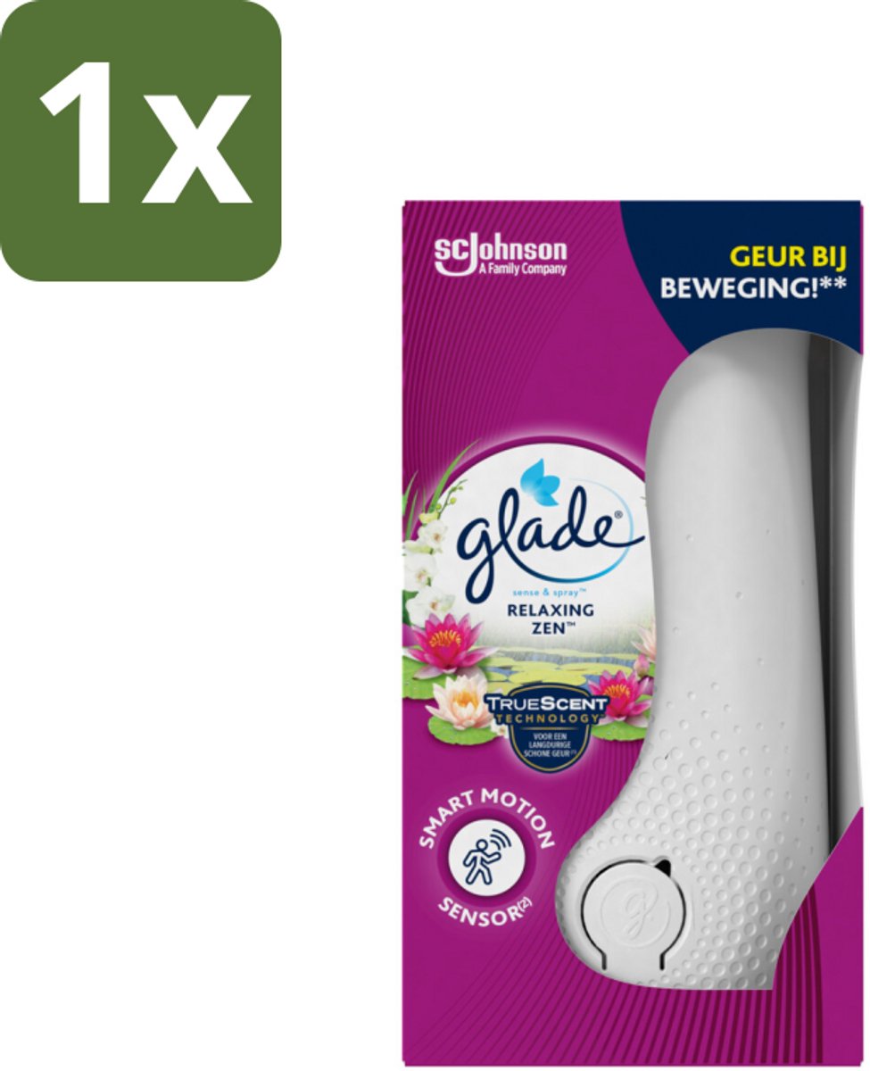1 x Glade - Houder Sense & Spray - Relaxing Zen - 18 ml - Automatische Geurverspreiding - Luchtverfrisser - Geurhouder - Rustgevend - Kalmerend